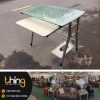 bàn làm việc mặt kính khung sắt